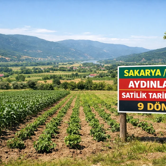 Sakarya Geyve Aydınlar’da Satılık 9 Dönüm Tarım Arazisi